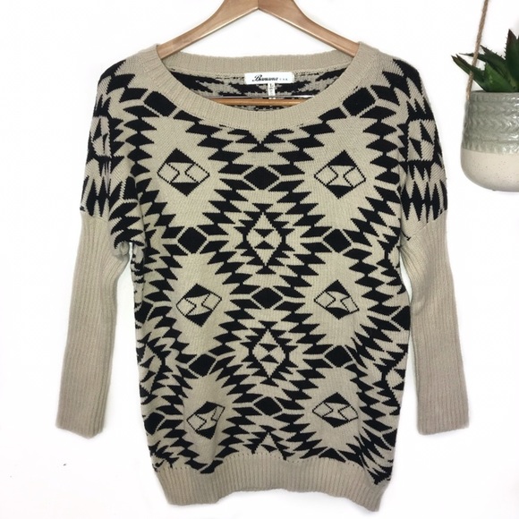 Sweater Tunic Women’s Size Large Cream Black - Picture 1 of 4